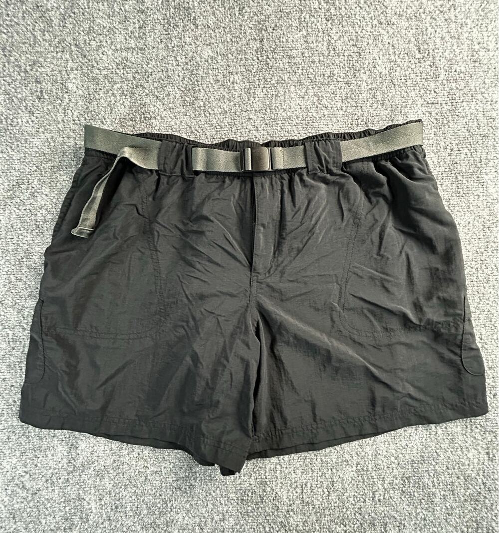 Columbia PFG Women's Black Nylon Fishing Shorts Belted Size XL
